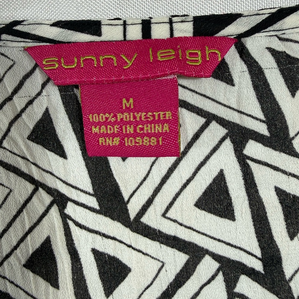 Sunny Leigh Boho Tie Front Blouse Bell Sleeve Whimsygoth Top Medium - Picture 4 of 8
